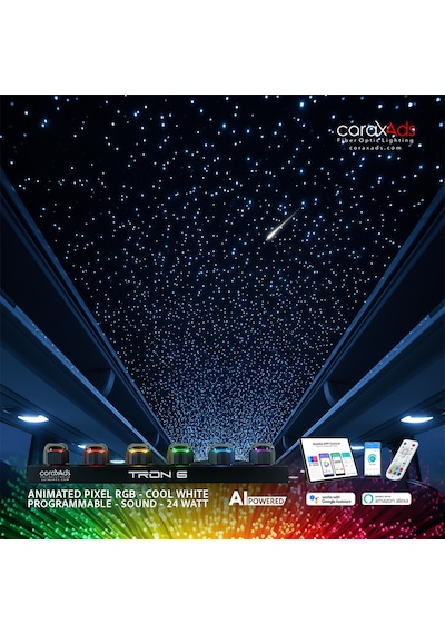 Vıp Yıldız Tavan Fiber Optik Starlıght Minibüs Kayan Yıldızlı Set - Kayan Yıldızlı Çok Renkli