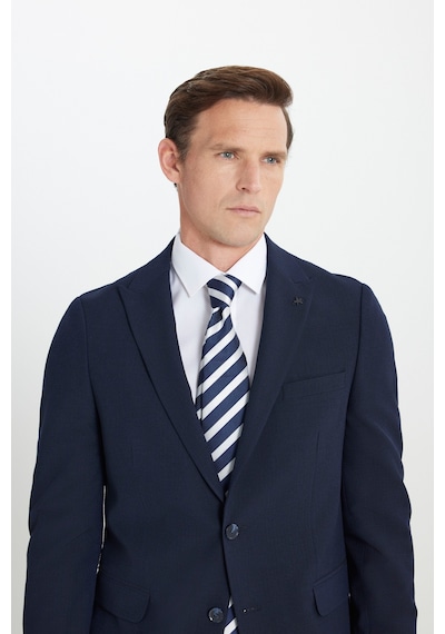 Ac&co Erkek Lacı Slim Fit Dar Kesim Kırlangıç Yaka Gofre Desenli Takım Elbise
