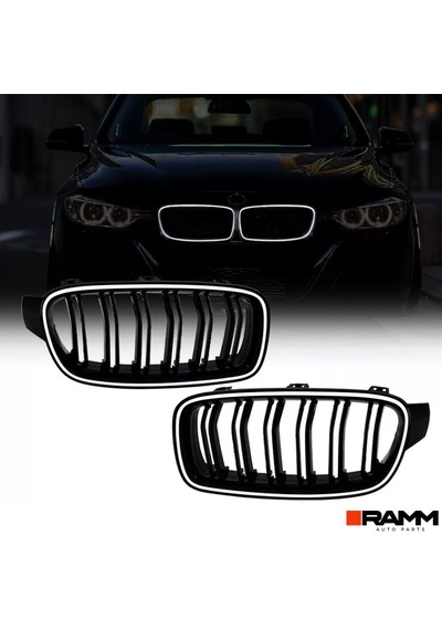 Bmw 3 Serisi F30 2013-2018 Led Işıklı Böbrek Ön Panjur Seti