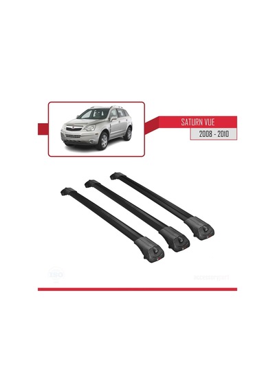 Saturn Vue Opel Antara 2008-2010 Arası İle Uyumlu Ace-1 Ara Atkı Tavan Barı Siyah 3 Adet Bar