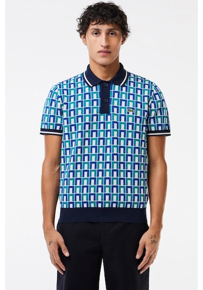 Lacoste Erkek Monogram Polo Yaka Triko Tişört Beyaz