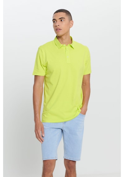 AC&Co / Altınyıldız Classics Erkek Sarı Standart Fit Normal Kesim Baskılı Polo Yaka Tişört Sarı