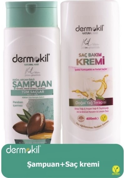 Dermokil Argan Şampuan 400 ml + Saç Kremi 400 ml 2'li Set