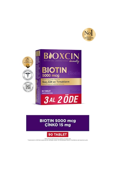 Bioxcin Biotin 5000 Mcg 90 Tablet