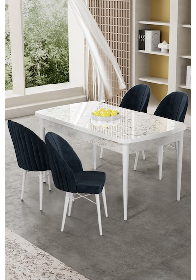 Canisa Gale Serisi 80x132 Açılabilir Lak Panel Beyaz Mermer Desen Mutfak Masa Takımı 4 Antrasit Sandalye Masa Beyaz Mermer Sandalyeler Antrasit Canisa Gale Serisi 80x132 Açılabilir Lak Panel Beyaz Mermer Desen Mutfak Masa Takımı 4 Antrasit Sandalye Masa Beyaz Mermer Sandalyeler Antrasit
