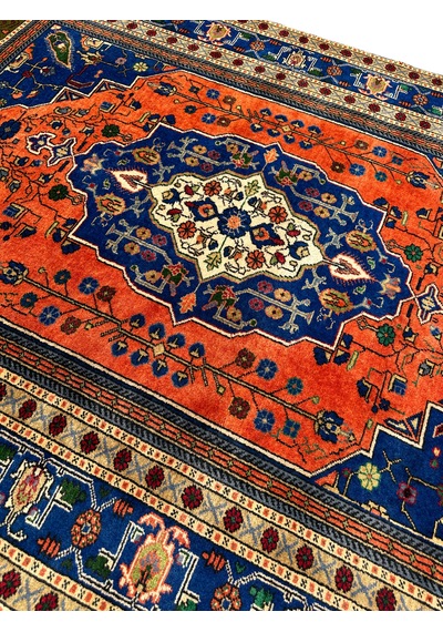 El Dokuma Sıfır Taşpınar 198x320 Kök Boya 6 M2 Yün Salon Halısı Turuncu