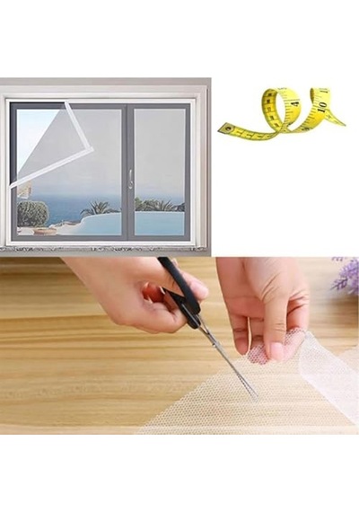 Beyaz Hazır Sineklik Tülü Çift Kat Sök Tak Pratik Yıkanabilir Pencere Kapı Sinekliği 150x125 Cm