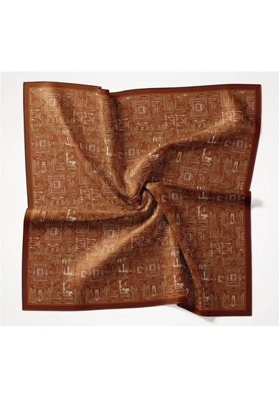 Silk Home Viskon Velora Eşarp Dört Mevsim Labirent Desen Mürdüm 90x90 Çok Renkli