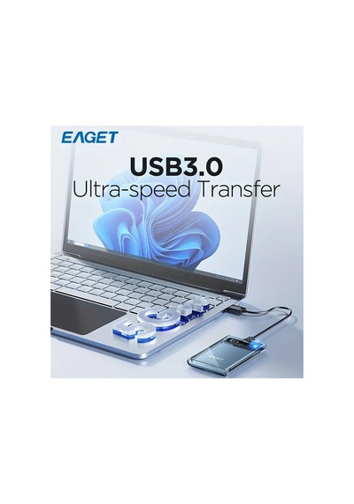 Eaget 6.35 Cm Harici Kasa, Usb 3.0 Sata Taşınabilir Şeffaf