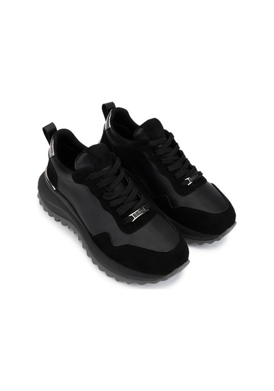 Tamer Tanca Kadın Suni Deri Siyah Süet/antrasit Sneakers & Spor Ayakkabı 1009 2220 Bn Ayk Sk25-26 Syh/syh Suet/ant Siyah
