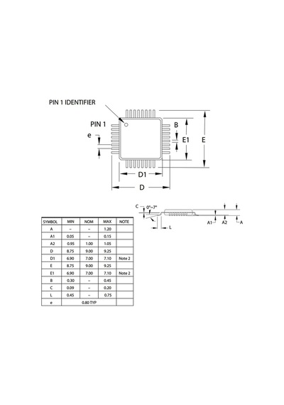 Atmega168Pa-Au Smd 8-Bit 20Mhz Mikrodenetleyici Tqfp-32