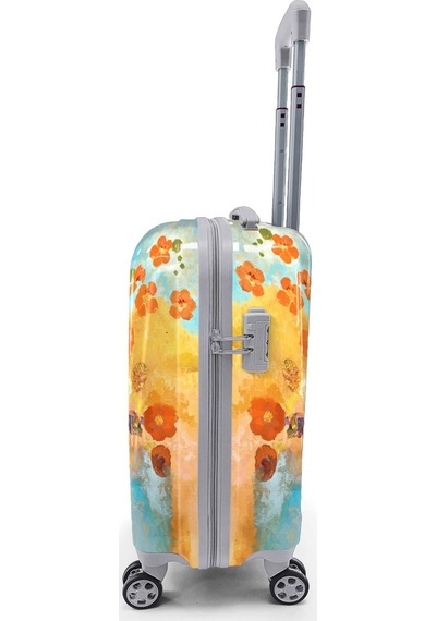 Coral High Renkli Desenli Kabin Boy Valiz 50cm 16537 Sarı