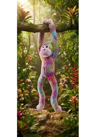 Peluş Sesli Maymun 90 Cm Çok Renkli -koyu