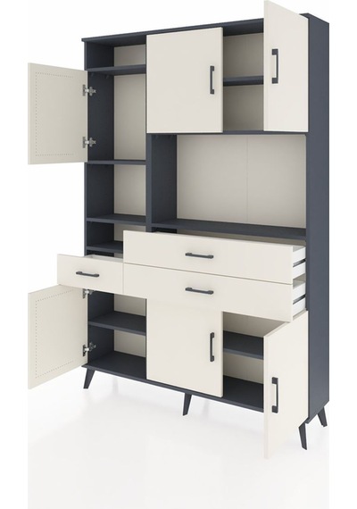 Arges Dolap 9 Raflı 3 Çekmeceli 6 Kapaklı 132x30x195 Antrasit-aytaşı/aytaşı Aytası/aytası Arges Dolap 9 Raflı 3 Çekmeceli 6 Kapaklı 132x30x195 Antrasit-aytaşı/aytaşı Aytası/aytası