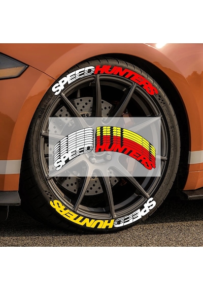 Çift Renk Speedhunters Lastik Yazısı 2.5 Cm Ürün 4 Adet Araç Motorsiklet Lastik Sticker
