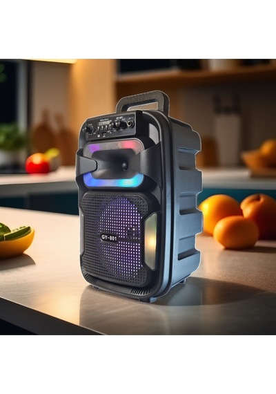 Gy-801 8 İnç Taşınabilir Uzaktan Kumandalı Karaoke Mikrofonlu Bluetooth Hoparlör Senalstore