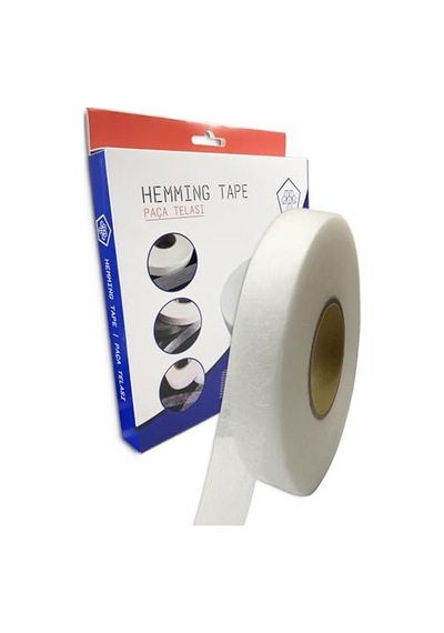 Hayal Tela 2 Cm X 100 M - Çift Taraflı Yapışkan Tela - Şerit Tela - Örümcek Tela - Hayalet Tela - Dikiş Nakış Telası Beyaz