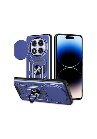 Note 14 Pro Plus Kılıf Pars Lens Yüzüklü Silikon - Lacivert