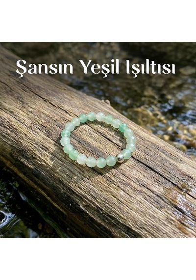 Aventurin Taşı Lastikli Yüzük 3.5 MM Çok Renkli