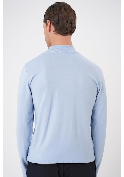 Efor Tr 876 Slim Fit Mavi Klasik Triko Mavi