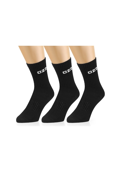 Ozzy Socks 3 Çift Uzun Konçlu Tenis Spor Çorabı Siyah Paket
