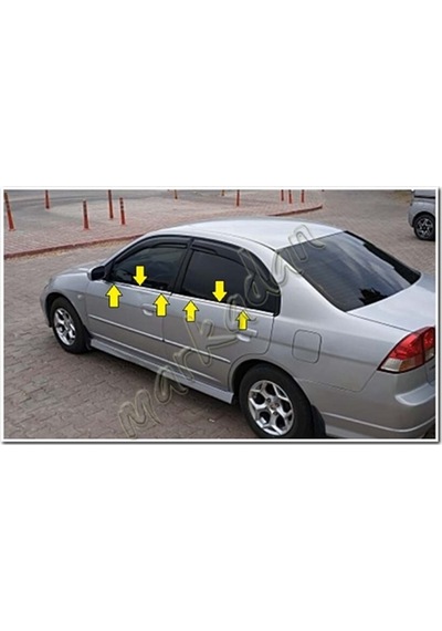 Db Chrome Honda Civic Cam Çıtası Nikelajı 2001-2005 4 Parça P.çel