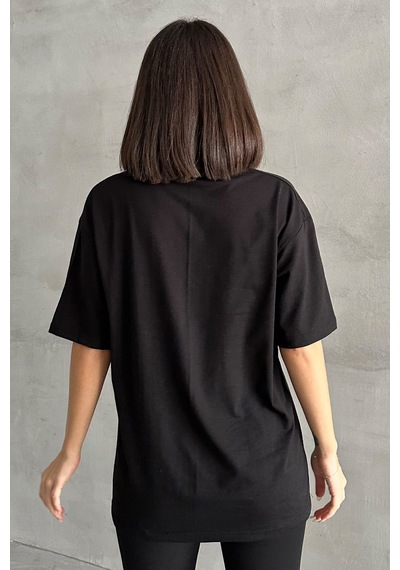 Kadın Oversize T-shirt Siyah