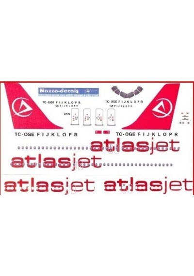 Nazca Decals Atj002 1/144 Ölçek, Atlasjet Decal-new Scheme With New Ta