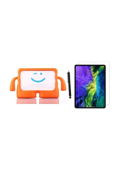 Apple Ipad Pro 11 2.nesil A2228, A2068, A2230 Kılıf Karakter Ibuy Silikon Kılıf + Ekran Koruyucu Arka Kapak