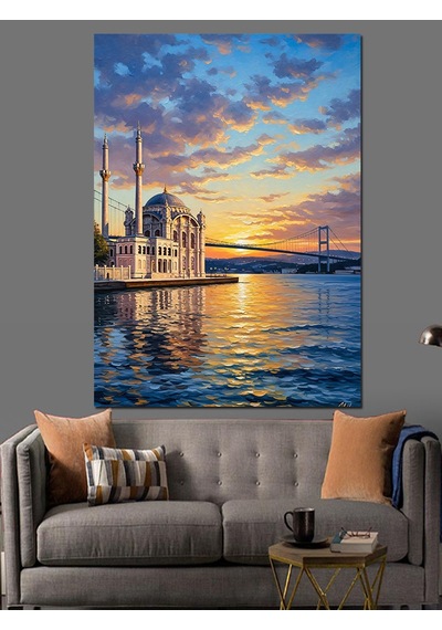 Ahşap Tablo İstanbul Ortaköy Camii Manzarası