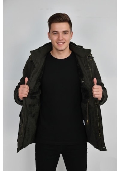Dynamo Erkek Spor Kanvas Kapüşonlu Parka M2585 Bgl-st04915 Haki
