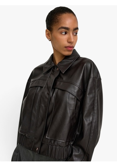 Only Onlmelle Faux Leather Jacket Otw Kadın Kahverengi Ceket - 5041089