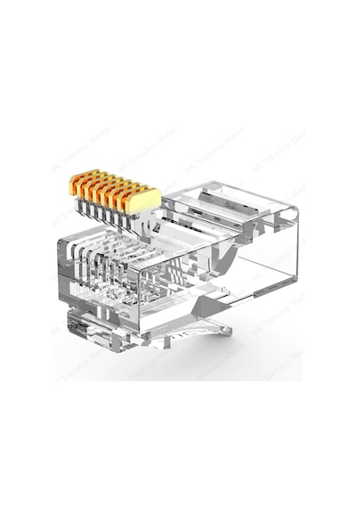 Rj45 Cat5 Cat6 Jack Konnektör Altın Kap. Ethernet Uç 8P8C 100 Ad.