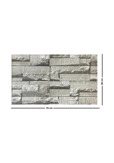 70x38cm 0,26 M2 Kendinden Yapışkanlı 3 Boyutlu Yığma Tuğla Gri Duvar Kağıdı Paneli Nw115 Diğer