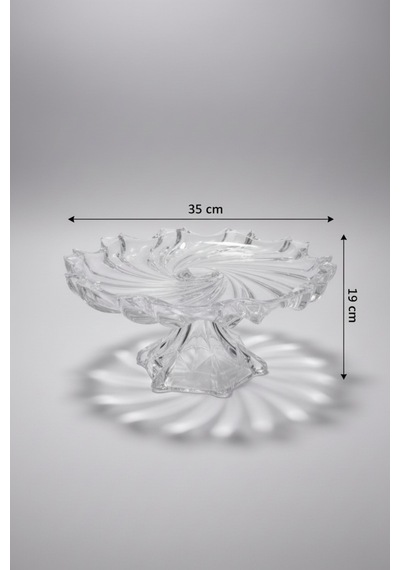 35x19 Cm Cam Ayaklı Tabak Modern Ve Dekoratif Masa Üstü Sunum