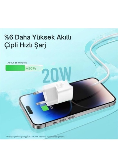 Baseus Gan5 Ultra Hızlı 20w Type C Şarj Başlığı, Ultra Küçük, Akım Ve Isı Korumalı, Yanma Önleyici Adaptör