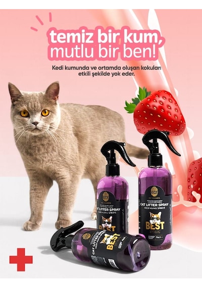 Doku Pet Cosmetic Kedi Kumu Spreyi Topaklanma Yapmayan Kedi Kumu Koku Giderici Sprey 400 ML
