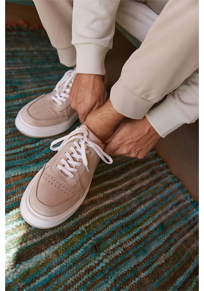 Ac&co Erkek Bej %100 Nubuk Esnek Rahat Taban Sneaker Ayakkabı