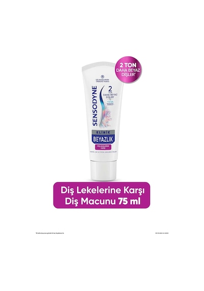 Sensodyne Klinik Beyazlık Diş Lekelerine Karşı Diş Macunu 75 ML