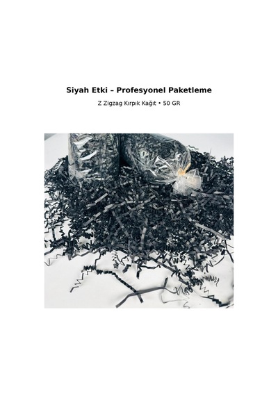 Siyah Z Zigzag Kırpık Kağıt Hediye Kutu İçi Dolgu & Paketleme Malzemesi 50 Gr Premium