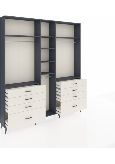 Arges Dolap 8 Raflı 8 Çekmeceli 3 Askılı 220x30x243 Antrasit-antrasit/aytaşı Antrasıt/aytası Arges Dolap 8 Raflı 8 Çekmeceli 3 Askılı 220x30x243 Antrasit-antrasit/aytaşı Antrasıt/aytası