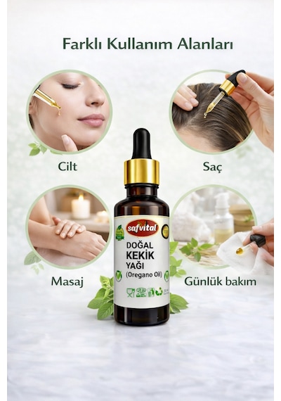 Safvital Kekik Yağı Bitkisel Bakım Yağı 20 Ml Cilt Saç Bakımı Günlük Kullanım Doğal Bakım Yağı