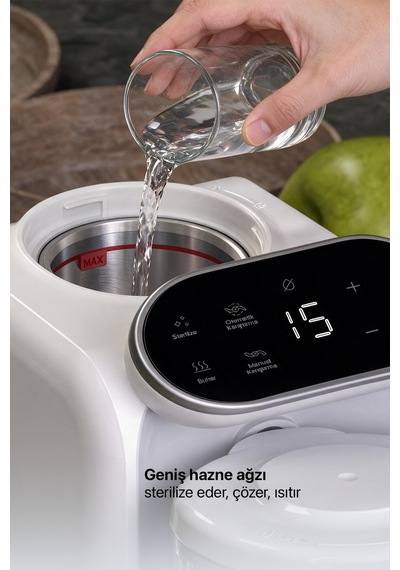 Xenon Smart 5'i 1 Arada Bebek Mama Robotu Buharlı Pişirici, Blender Ve Mama Hazırlama Makinesi X1010 Beyaz