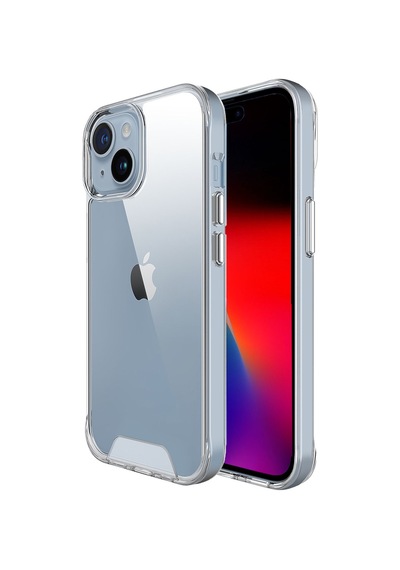 Bix Apple Uyumlu iPhone 15 Nebula Aqua Transparan Ultra Şeffaf Kılıf Çizilmeye Dayanıklı Tam Kapsamlı Koruma
