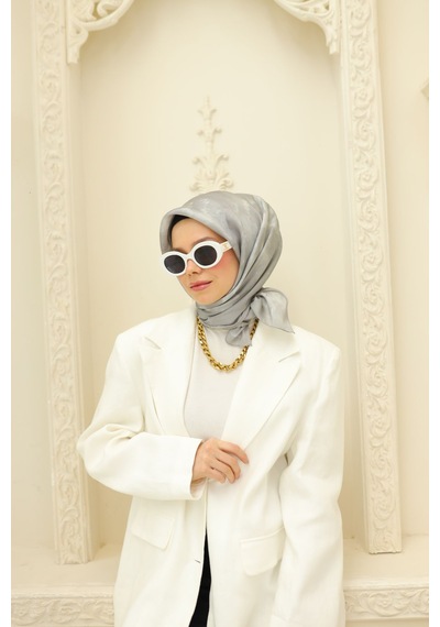 Silk Home Shiny Eşarp 75002-45 Gri, Gümüş