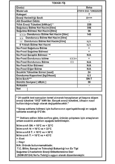 Beko 670514 Egc No Frost Buzdolabı