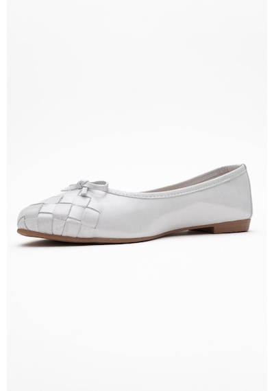 Luvishoes Luvi Shoes 03 Beyaz Simli Hakiki Deri Kadın Babet Ayakkabı Beyaz