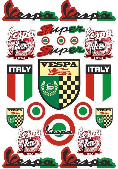 Vespa Italy Sticker Seti