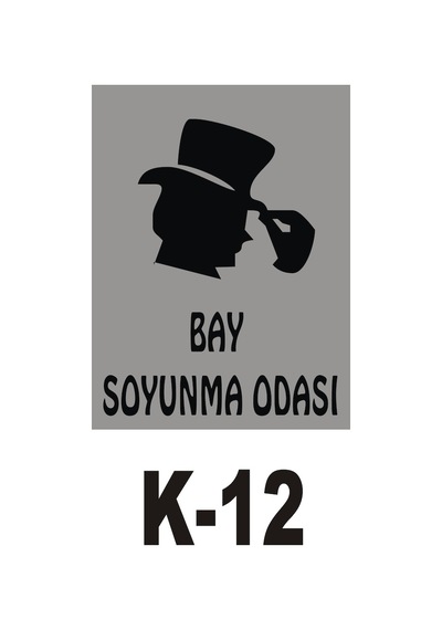 Pvc Dekota Uyarı - Ikaz Levhası Bay Soyunma Odası Yazılı (258802590)