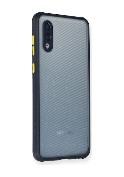 Samsung Galaxy  Uyumlu,  A02 Kılıf Miami Şeffaf Silikon - Lacivert